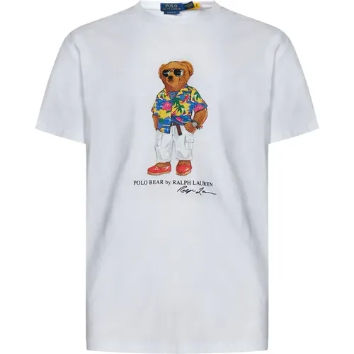 Weiße Polo Bear Graphic T-Shirts und Polos , Herren, Größe: S - Polo Ralph Lauren - Modalova