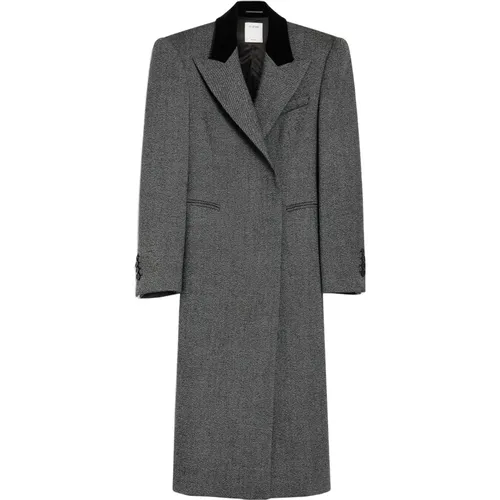 Luxurious Double-Breasted Grey Wool Coat , female, Sizes: XS - SPORTMAX - Modalova