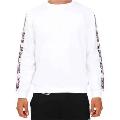 Warm Men`s Sweatshirt with Side Stripes , male, Sizes: 2XL - Moschino - Modalova