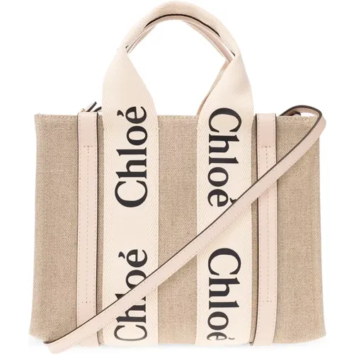 ‘Woody Small’ shoulder bag , female, Sizes: ONE SIZE - Chloé - Modalova