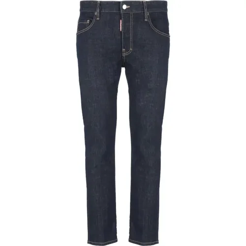 Blaue Baumwolljeans mit Logopatch , Herren, Größe: M - Dsquared2 - Modalova