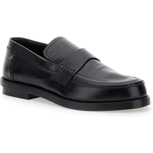 Schwarze Leder Slip-On Loafers - alexander mcqueen - Modalova