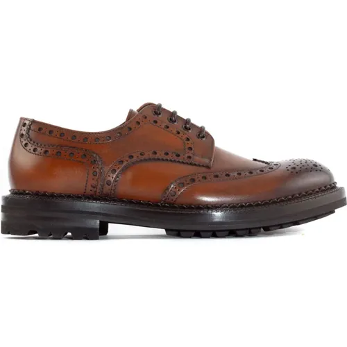 Braune Leder Derby Schuhe - GREEN GEORGE - Modalova