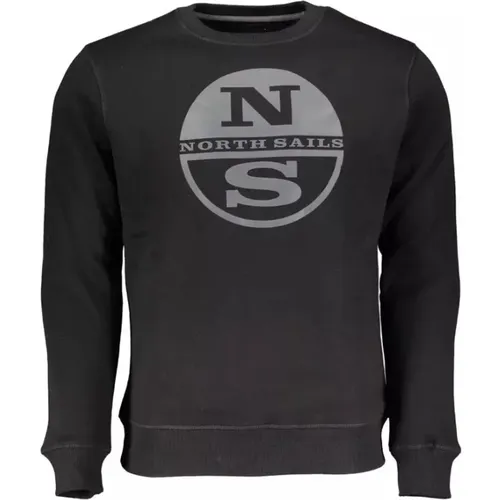 Erhöhtes Lässiges Schwarzes Sweatshirt mit Druck , Herren, Größe: 2XL - North Sails - Modalova