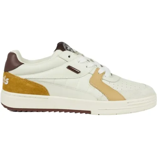 Leather Sneakers with Suede Details and Embroidered Logo , male, Sizes: 5 UK - Palm Angels - Modalova