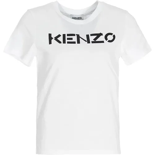 Klassisches Logo T-Shirt, Weiß, 100% Baumwolle - Kenzo - Modalova