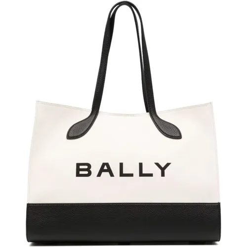 Bar Logo-Print Tote Bag , female, Sizes: ONE SIZE - Bally - Modalova