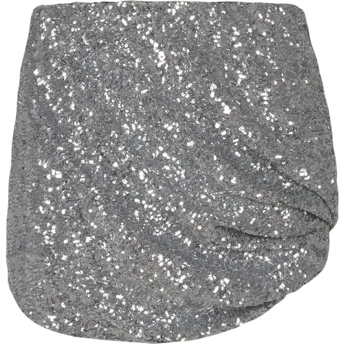 Silver Mini Skirt , female, Sizes: 2XS - The Attico - Modalova