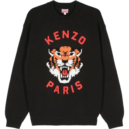 Schwarzer Tiger Jumper Pullover , Herren, Größe: M - Kenzo - Modalova