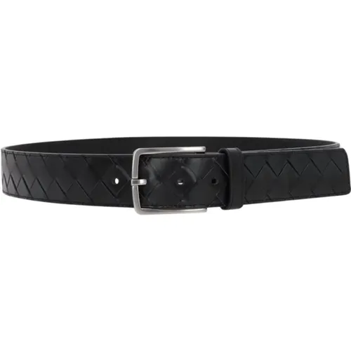 Leather Intrecciato Belt , male, Sizes: 95 CM, 100 CM, 90 CM - Bottega Veneta - Modalova