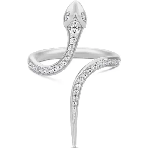 Boa Open Ring mit klaren Cubic Zirkonia , Damen, Größe: 60 MM - Julie Sandlau - Modalova