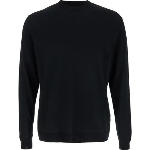 Schwarzer Crewneck Jumper Pullover , Herren, Größe: M - Low Brand - Modalova