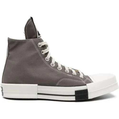 Graue Canvas High-Top Sneakers , Herren, Größe: 42 1/2 EU - Rick Owens - Modalova