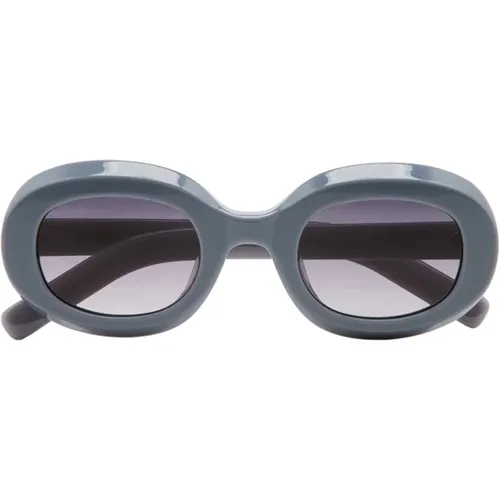 Laroy Graue Ovale Acetat-Sonnenbrille , Damen, Größe: 49 MM - Kaleos - Modalova