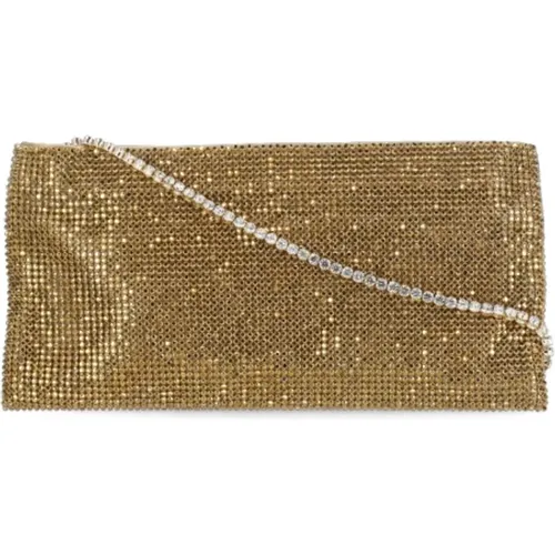 Golden Crystal Shoulder Bag , female, Sizes: ONE SIZE - Benedetta Bruzziches - Modalova