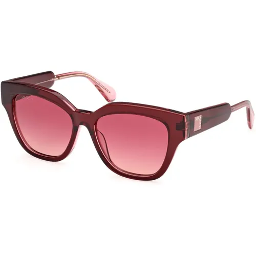 Burgunder Quadratische Sonnenbrille für Frauen , Damen, Größe: ONE Size - Max & Co - Modalova