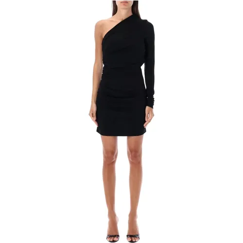 Schwarzes One-Shoulder-Kleid mit Drapiertem Detail , Damen, Größe: M - Dsquared2 - Modalova