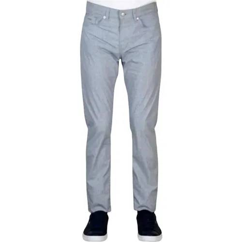 Blaue Slim Fit Hose mit Mikromuster - Hugo Boss - Modalova