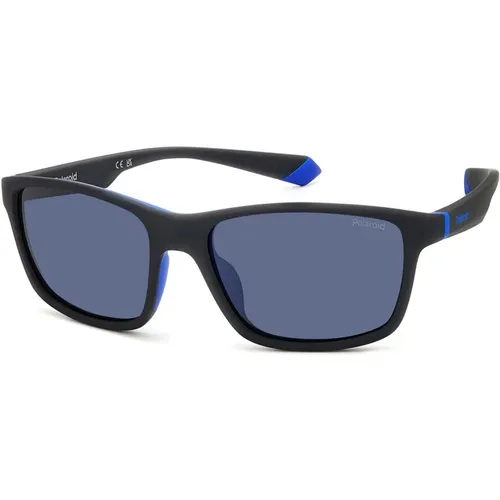 Matte /Blue Sunglasses , male, Sizes: 58 MM - Polaroid - Modalova