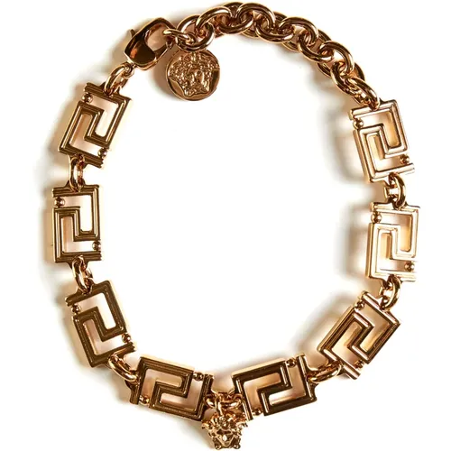 Monogram Chain-Link Bracelet , male, Sizes: ONE SIZE - Versace - Modalova