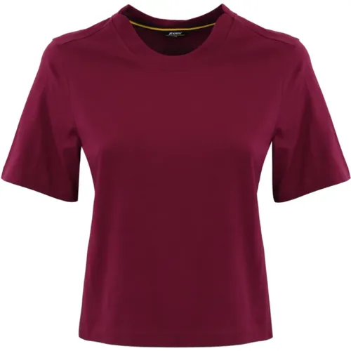 Baumwoll-Jersey-T-Shirt mit Seitenschlitzen , Damen, Größe: XS - K-way - Modalova