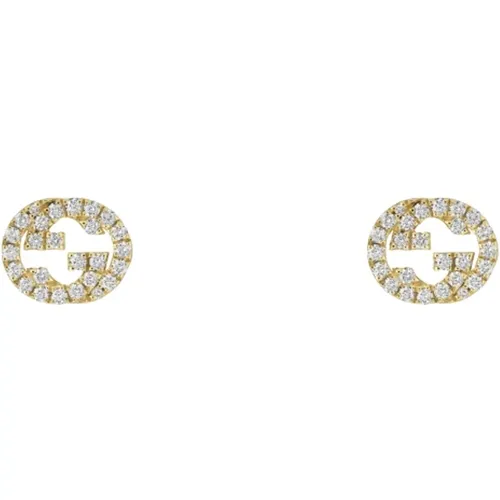 Ybd729408002 - 18kt Gold and Diamond Earrings , female, Sizes: ONE SIZE - Gucci - Modalova