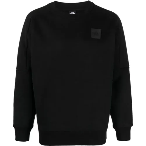 Schwarzer Baumwollpullover mit Logo-Patch , Herren, Größe: L - The North Face - Modalova