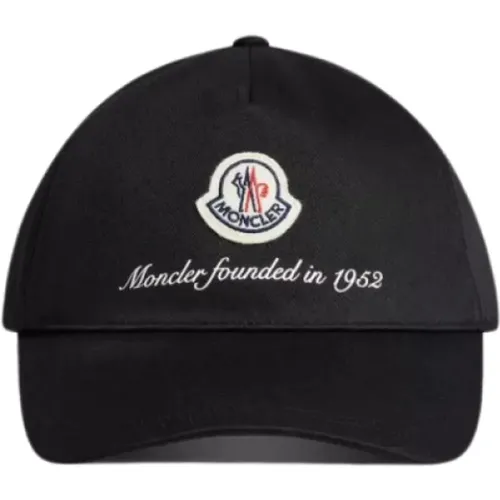 Cotton Baseball Cap with Logo 1952 , male, Sizes: ONE SIZE - Moncler - Modalova