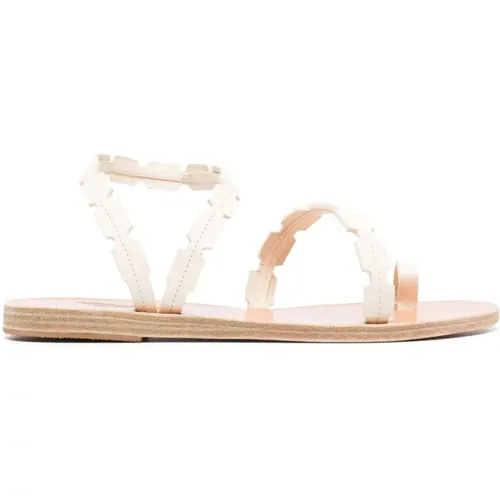 Weiße flache lässige Sandalen,Flat Sandals - Ancient Greek Sandals - Modalova