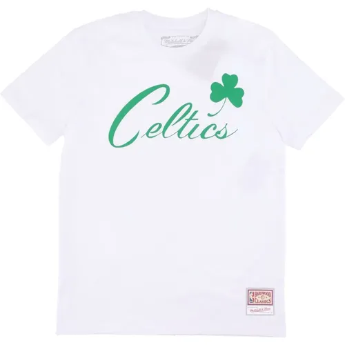 Boston Celtics Logo Tee , male, Sizes: XL, L - Mitchell & Ness - Modalova