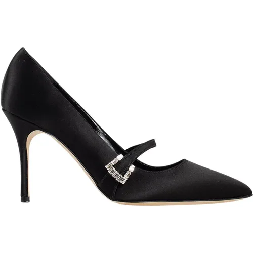 Kristall Schnalle Stiletto Heels , Damen, Größe: 38 1/2 EU - Manolo Blahnik - Modalova