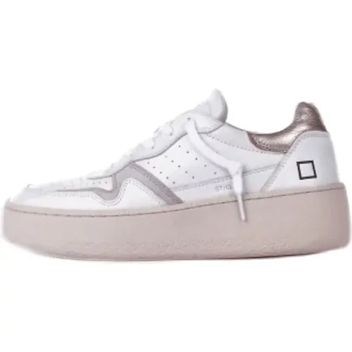 Leder Seitenlogo Sneakers , Damen, Größe: 40 EU - D.A.T.E. - Modalova