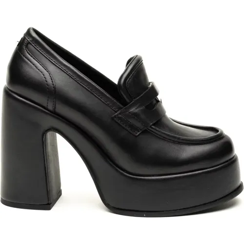 Schwarze Mokassin Flache Schuhe , Damen, Größe: 39 EU - Cult - Modalova