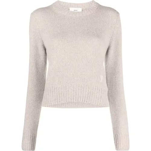 Casual Cashmere Wool Sweater , Damen, Größe: M - Ami Paris - Modalova