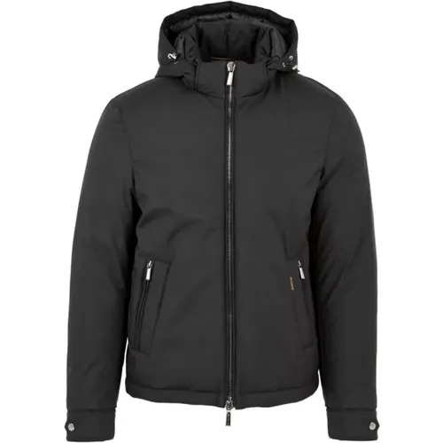 Zip-Front Coats with Adjustable Hood , male, Sizes: M - Moorer - Modalova