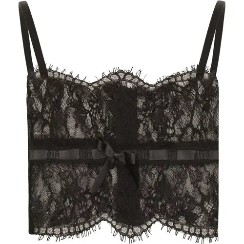 Luxuriöses ärmelloses Top in Schwarz , Damen, Größe: XS - Dolce & Gabbana - Modalova