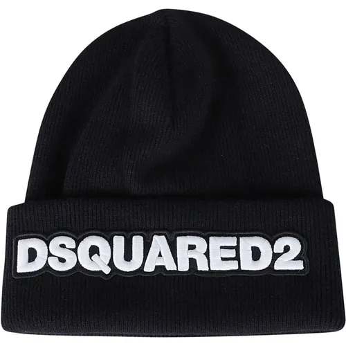 Schwarze Beanie Mütze Accessoires Herren - Dsquared2 - Modalova