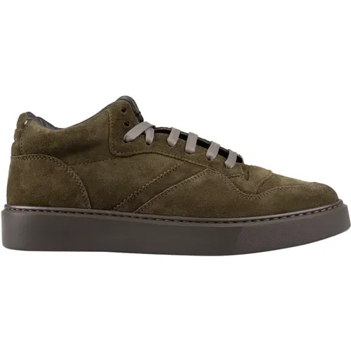 Grüne Wildleder-High-Top-Sneaker , Herren, Größe: 42 EU - Doucal's - Modalova