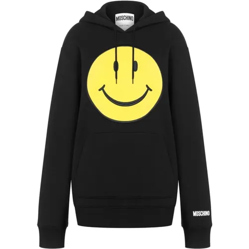 Smiley Face Sweater , female, Sizes: S, XS, M - Moschino - Modalova