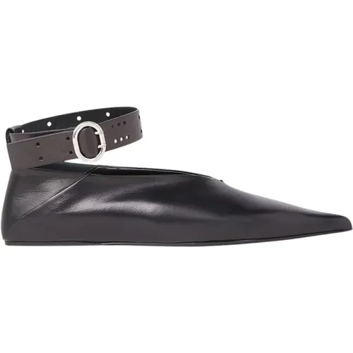 Leather Pointed Ballet Pumps , female, Sizes: 2 UK, 3 UK - Jil Sander - Modalova