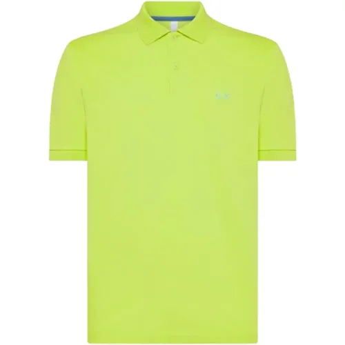 Solid Regular Polo Shirt in Lime , male, Sizes: XL, M, L - Sun68 - Modalova
