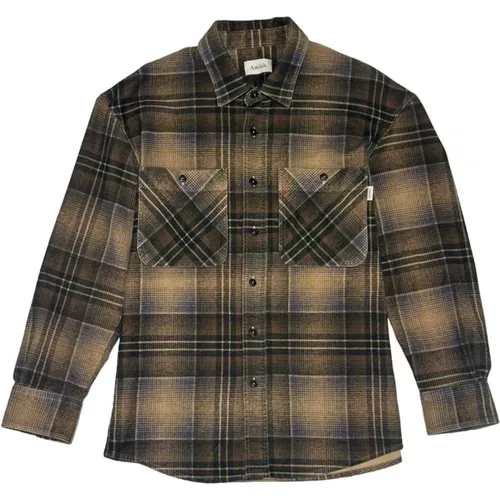 Multicolored Wool Work Shirt , male, Sizes: S, L - Amish - Modalova