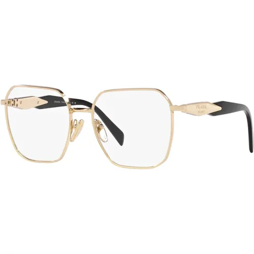 Pale Gold Eyewear Frames , unisex, Sizes: 55 MM - Prada - Modalova