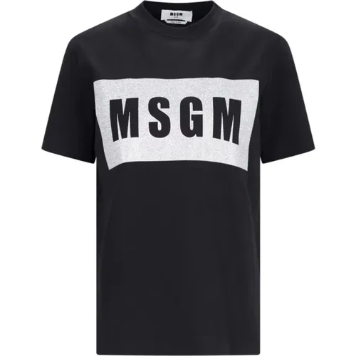 Schwarze T-Shirts und Polos , Damen, Größe: S - Msgm - Modalova