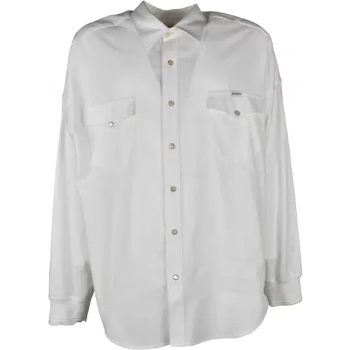 Weiße Baumwollhemd mit Brusttaschen , Herren, Größe: XL - alexander mcqueen - Modalova