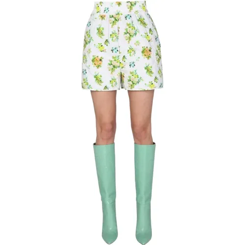 Micro Bouquet Print Shorts , female, Sizes: 2XS, XS - Msgm - Modalova