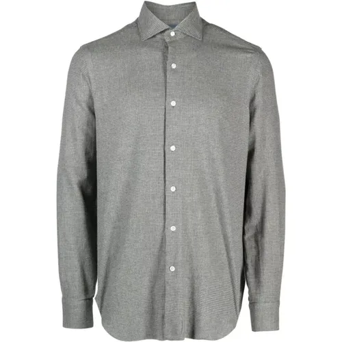 Micro-pattern cotton shirt , male, Sizes: 4XL, 2XL - Barba - Modalova