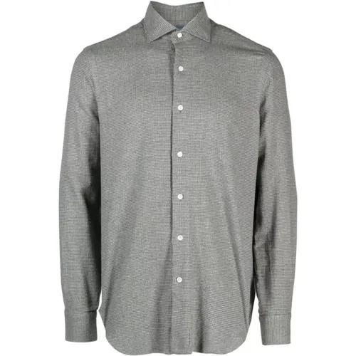 Micro-pattern cotton shirt , male, Sizes: 4XL, 2XL, 5XL, XL - Barba - Modalova