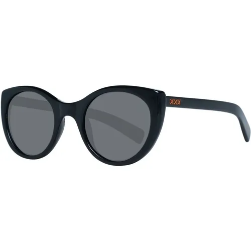 Schwarze Unisex-Sonnenbrille Polarisierte Runde Fassung - Ermenegildo Zegna - Modalova