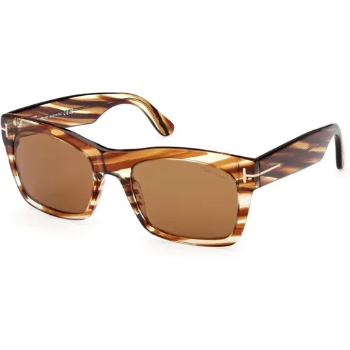 Square Sunglasses in Light Havana Color , female, Sizes: 56 MM - Tom Ford - Modalova